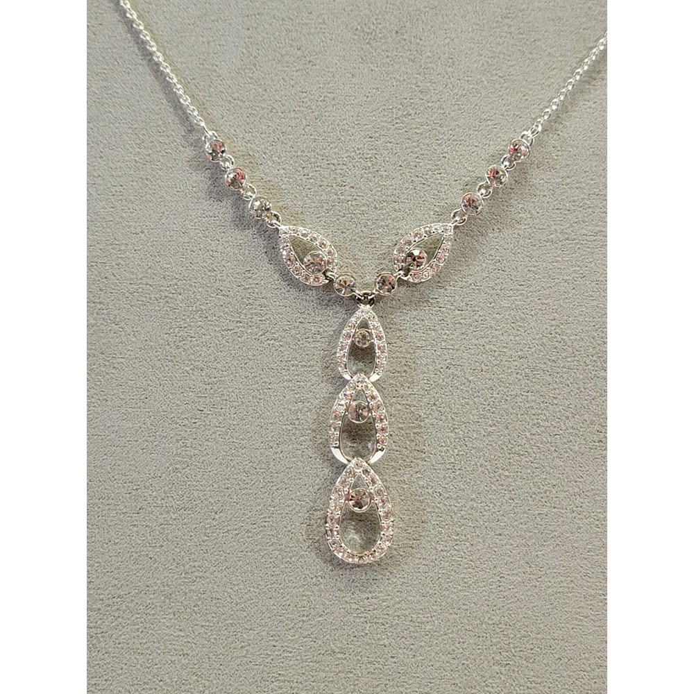 Name Brand Women's Fashion Statement Silver Rhinestone‎ Necklace Jewelry Sparkle